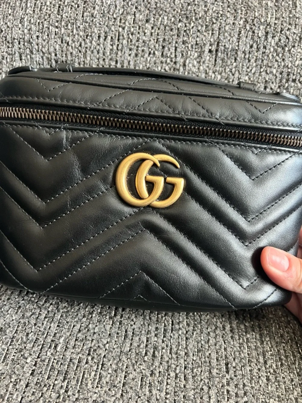 Gucci Black Quilted GG Marmont Camera Crossbody with Gold Hardware - Picture 9 of 9